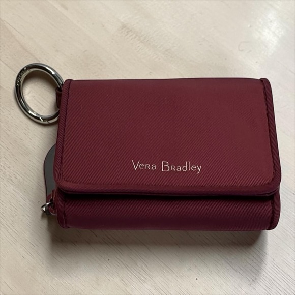 Vera Bradley Handbags - Vera Bradley Performance Twill ID Case Wallet Women Small Burgundy
